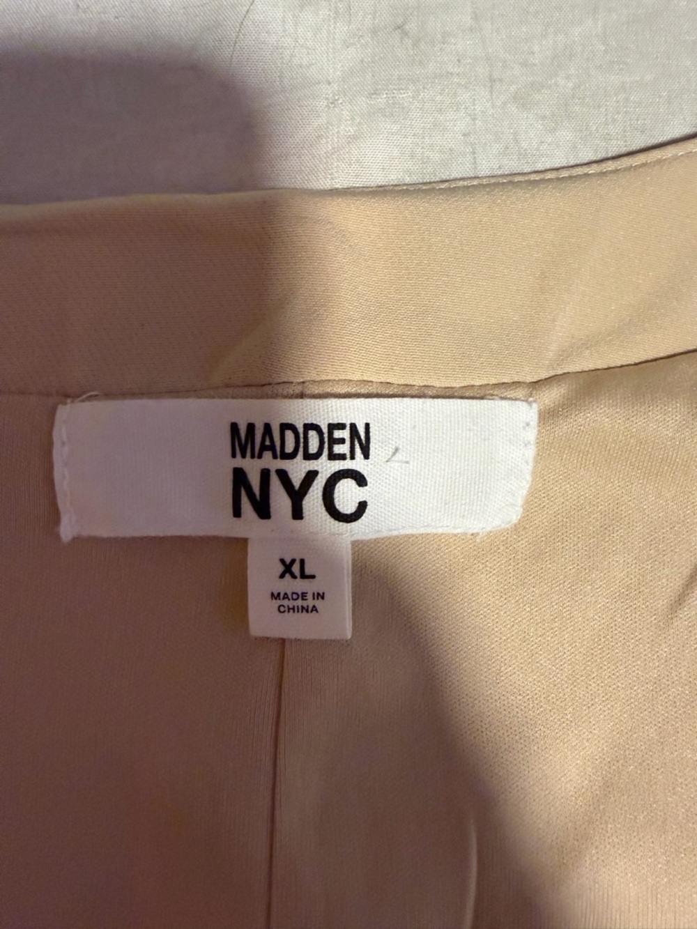 Madden NYC Beige Button Front Vest - Picture 2 of 3